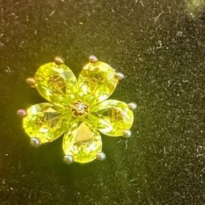 New Large 10K Solid Real Gold Natural Gemstone flower earrings studs